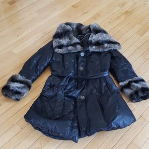 Down puffer with fur elements